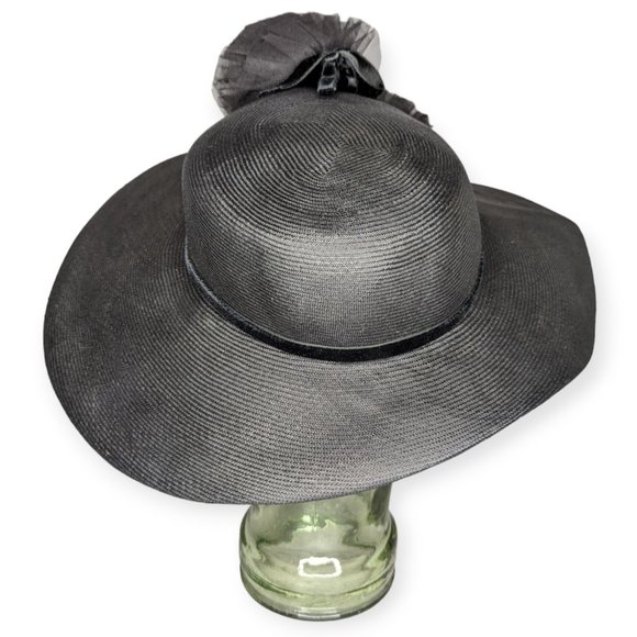 Vintage Millinery Design Studio Black Derby Wide Brim Hat main image 6